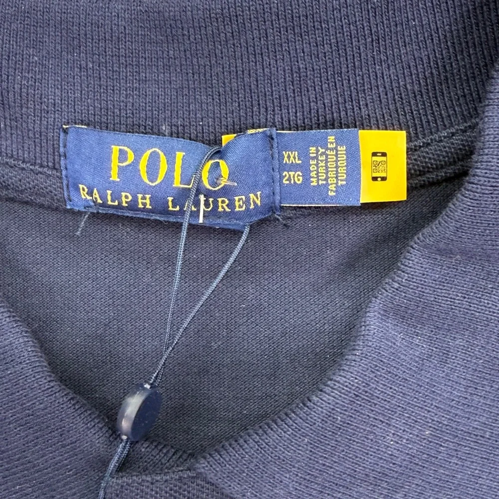 Polo Ralph Lauren Polo Mens XXL Navy Blue Custom Slim Fit Short Sleeve Pony Logo